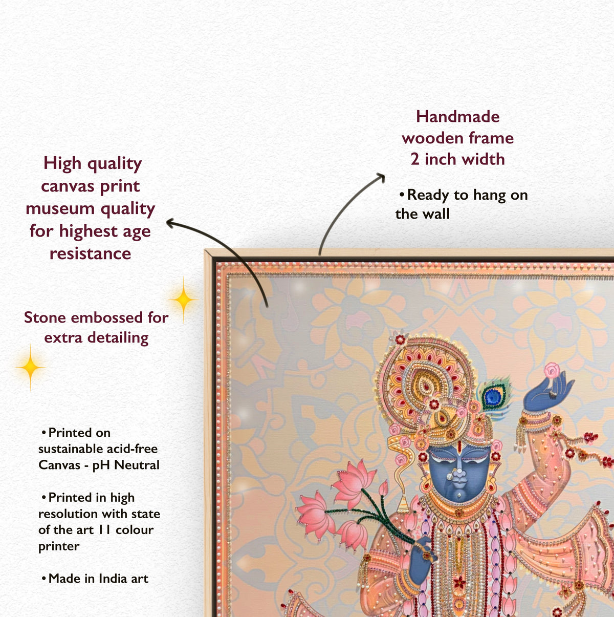 Dwarkadhish Stone Embellished